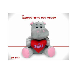 IPPOPOTAMO CON CUORE 30CM