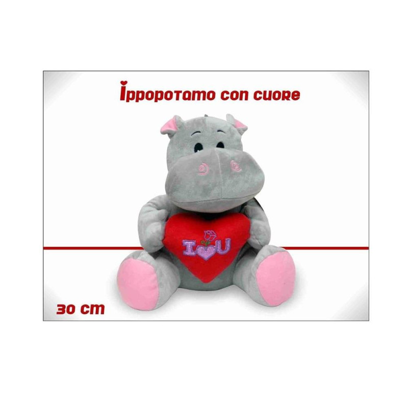 IPPOPOTAMO CON CUORE 30CM