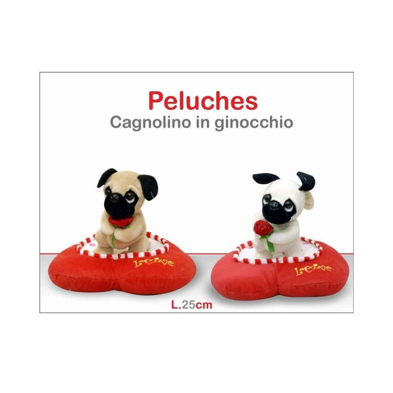 CANE IN GINOCCHIO SU CUORE 25 CM