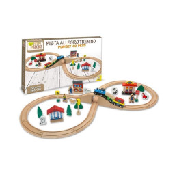 ALLEGRO TRENINO IN LEGNO 40 PEZZI PISTA 265 CM.