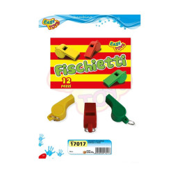 FISCHIETTO PLASTICA SCATOLA 12 PEZZI