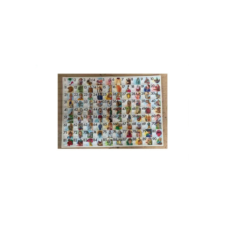 CARTELLONE TOMBOLA NAPOLETANA CON SMORFIA
