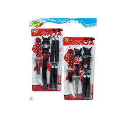 BLISTER NINJA CON SPADA PUGNALE E MANGANELLO