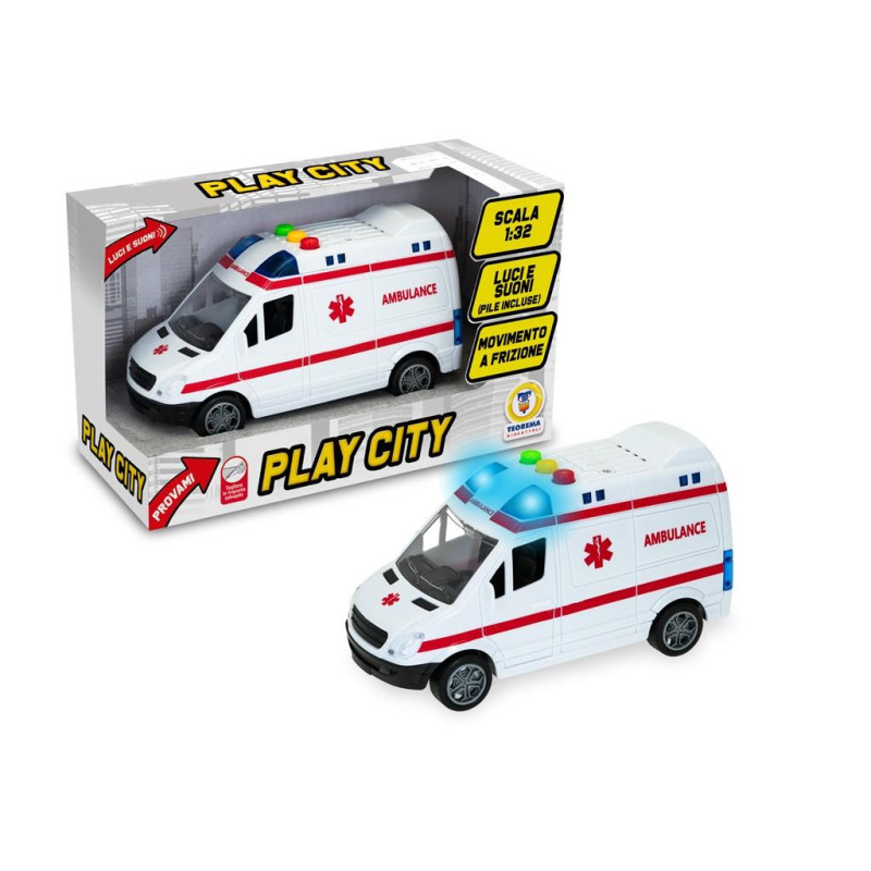 AMBULANZA A FRIZIONE LUCI E SUONI SCALA 1:32 