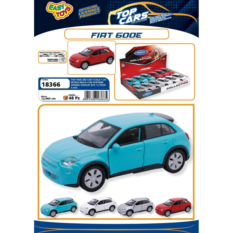 FIAT 600e SCALA 1:48 METALLO RETROCARICA 