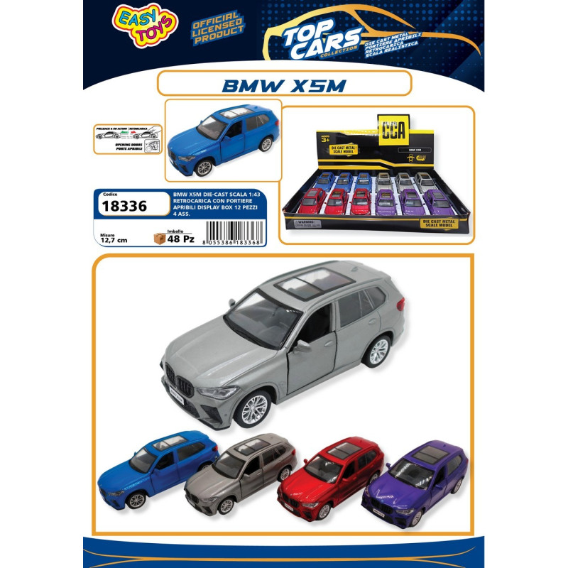 BMW X5M SCALA 1:40 METALLO RETROCARICA 