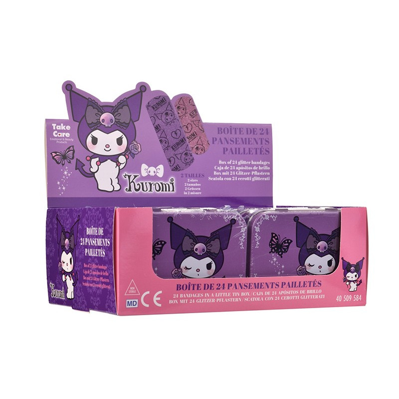 CEROTTI PER BAMBINi -CEROTTI GLITTERATI KUROMI-SCATOLA