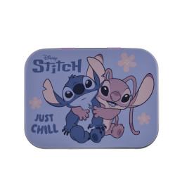 SCATOLA IN METALLO CON CEROTTI DISNEY STITCH & ANGEL 12 pz.