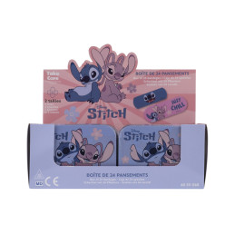 SCATOLA IN METALLO CON CEROTTI DISNEY STITCH & ANGEL 12 pz.
