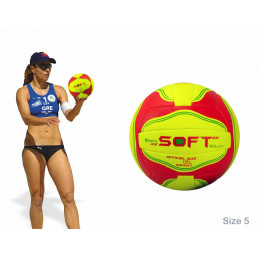 SPORT BEACH VOLLEYBALL SIZE 5 RED-YELLOW 260-280