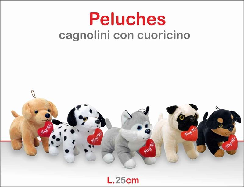 CAGNOLINI 5 RAZZE CON CUORE 25 CM.	