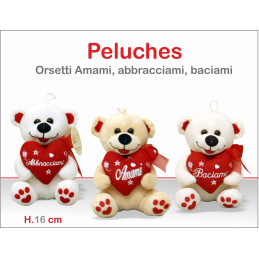 ORSETTI ABBRACCIAMI AMAMI BACIAMI H.16 CM.
