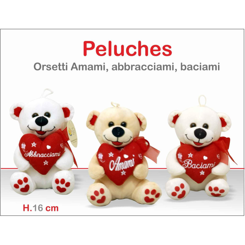 ORSETTI ABBRACCIAMI AMAMI BACIAMI H.16 CM.
