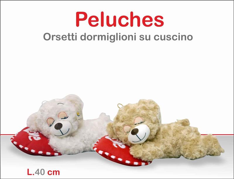 ORSETTO CON CUSCINO CUORE 40 CM.