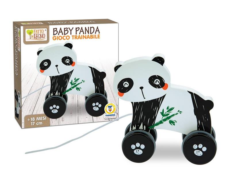 BABY PANDA TRAINABILE IN LEGNO 16 CM.