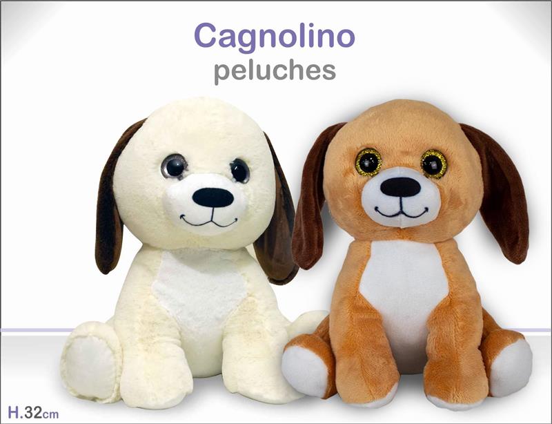 PELUCHE CANE OCCHI BRILLI CM.32