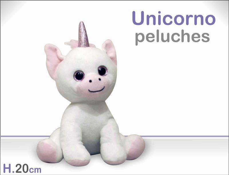 PELUCHE UNICORNO SEDUTO CM.20