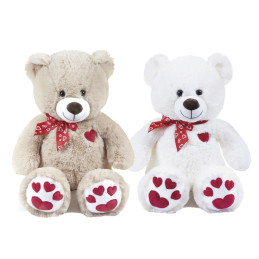 ORSO CON FIOCCO E RICAMO ZAMPE L60 CM.