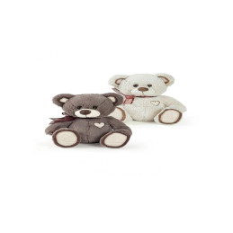 ORSO SEDUTO PELUCHE 25 CM. CON RICAMO SU CUORE