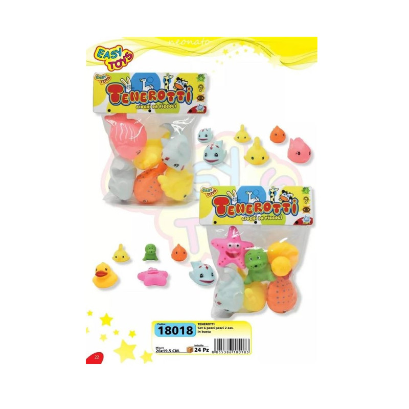 TENEROTTI 6 PEZZI  PESCI 26 x 19,5 CM.