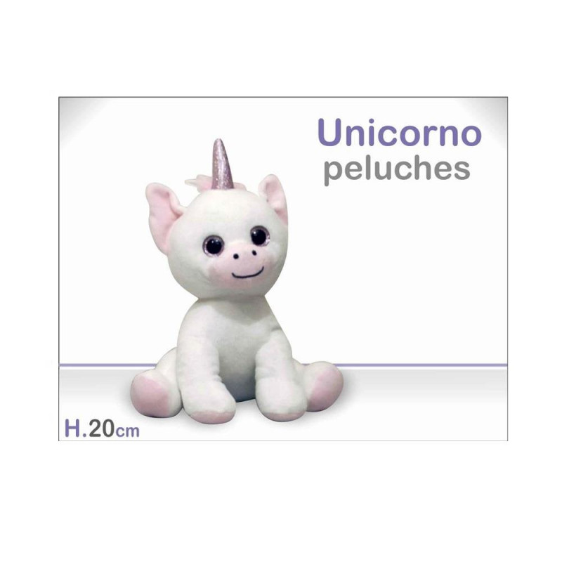 PELUCHE UNICORNO SEDUTO CM.20